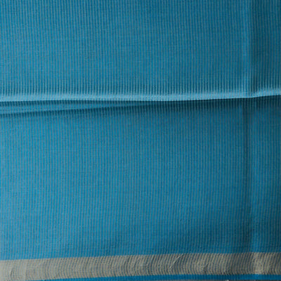 Blue intricate design tusser silk saree  with self zari border