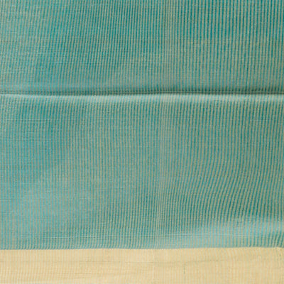 Green  intricate design  tusser silk saree with self zari border