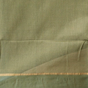 Green zig- zag striped design tusser silk saree with contrast zari border