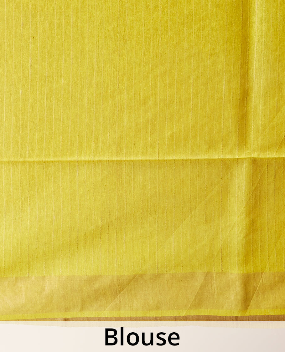 Red geometric motifs tusser silk saree with contrast plain border