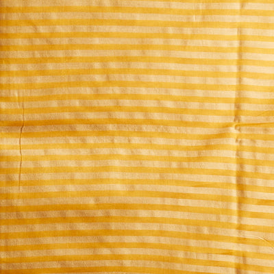 Yellow leaf vine design tusser silk saree with self zari border