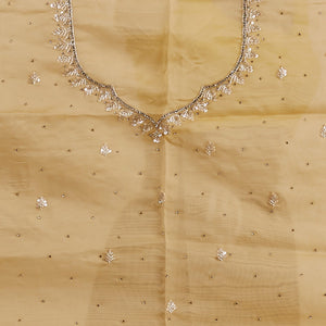 Sandal stone work with scallop floral stone embroidery border