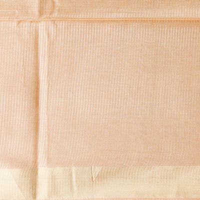 Brown  tusser silk saree with self zari border