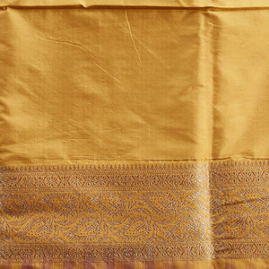 Blue jacquard banaras silk saree with self paisleys design border