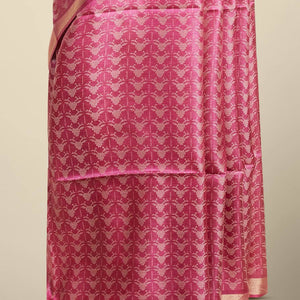 Purple intricate zari design tusser silk saree with self zari border