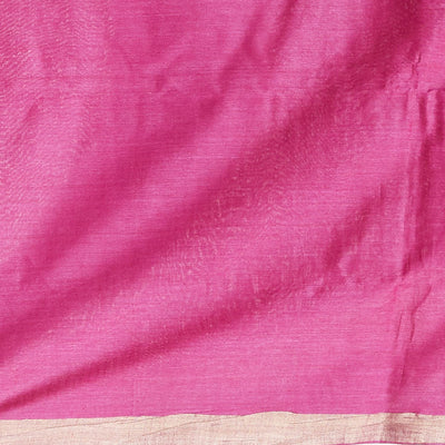Purple floral tusser silk saree with self zari border