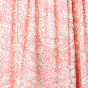 Ethnic Printed A-Line Flared Midi Dress - Light Pink