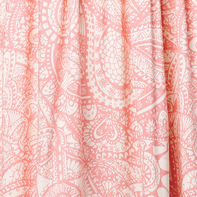 Ethnic Printed A-Line Flared Midi Dress - Light Pink