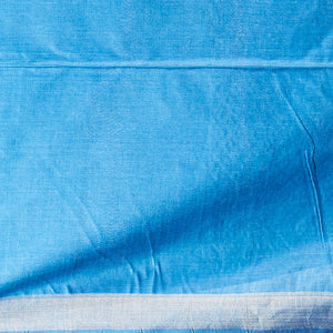 Blue  floral buttas tusser silk saree with self zari border