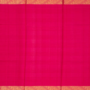 Orange & Mustard Handloom Kora Silk Saree With Checks & Pink Border