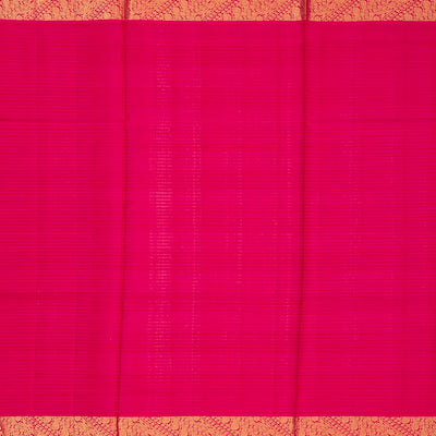 Orange & Mustard Handloom Kora Silk Saree With Checks & Pink Border