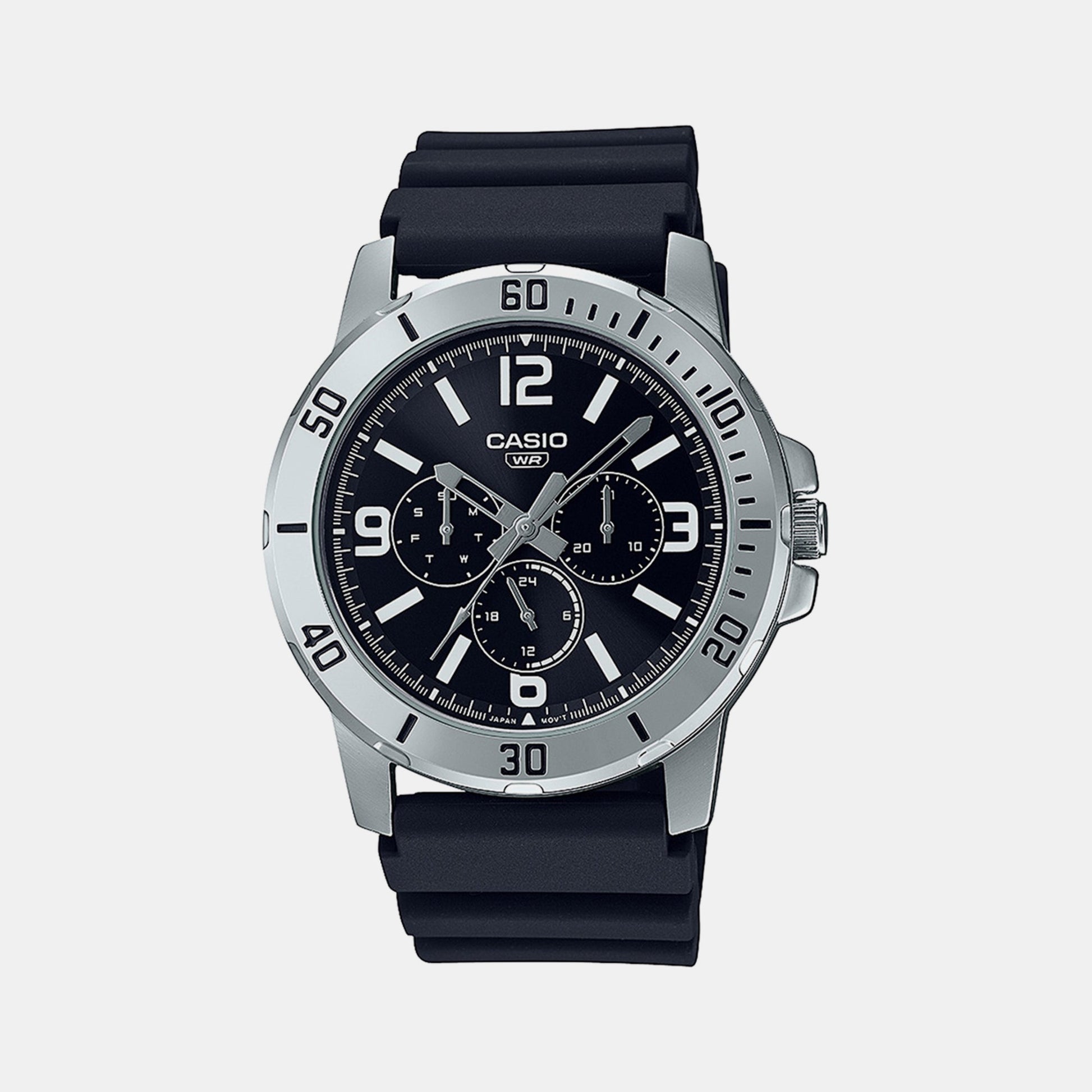 Enticer Men Quartz Black Dial Chronograph Resin Watch A2143