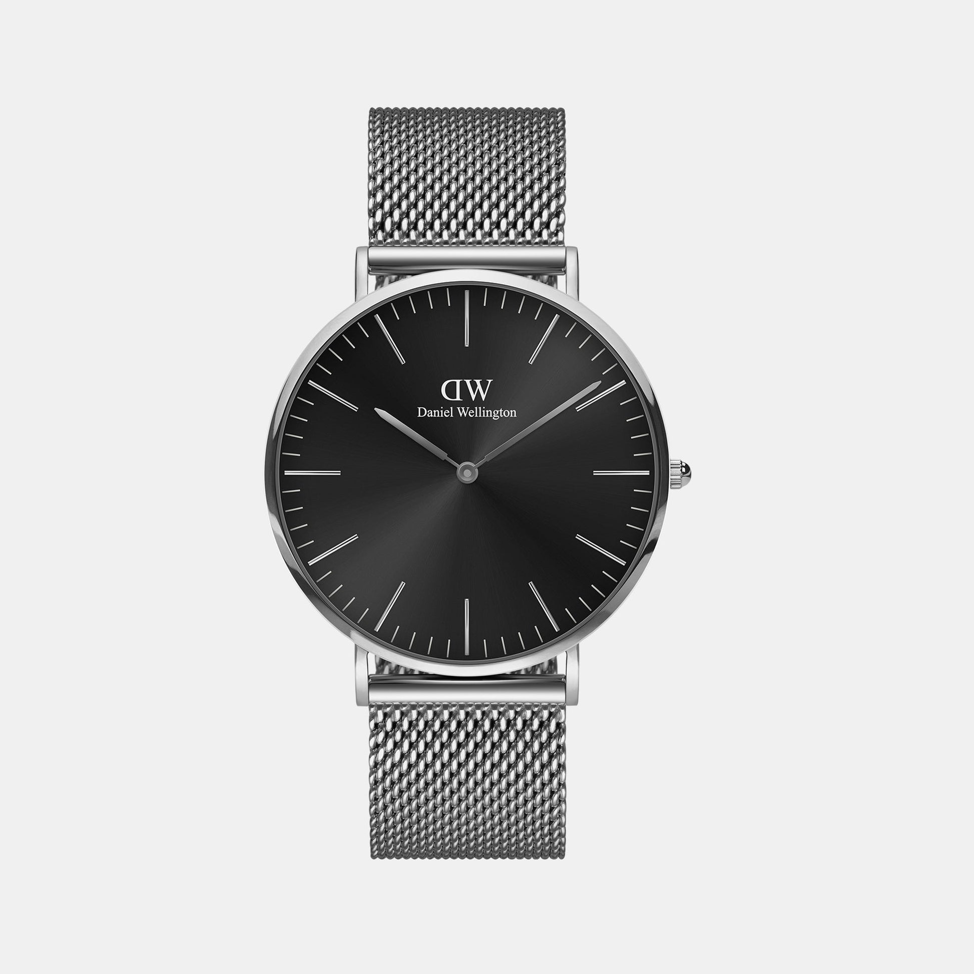 Classic Men Quartz Black Dial Analog Stainless Steel Watch DW00100629K