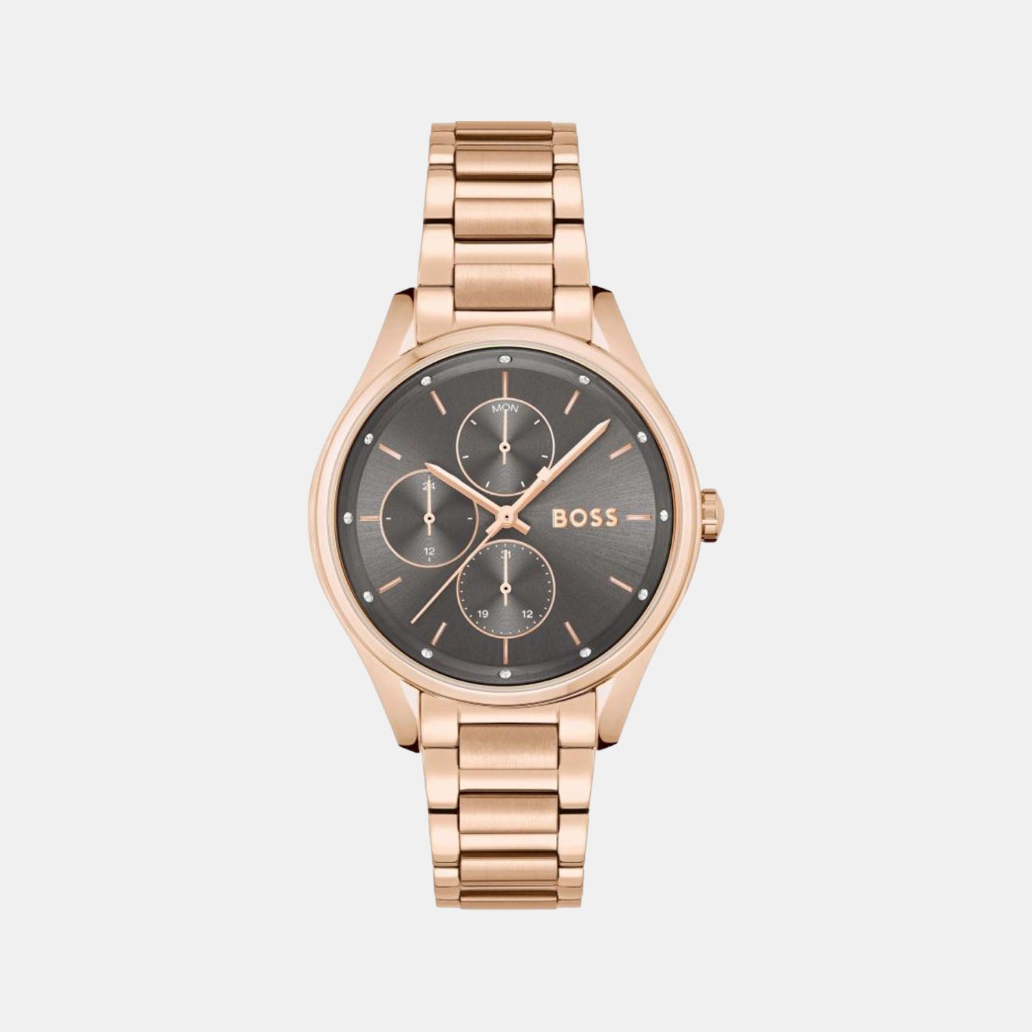 Grand Course Women Quartz Grey Dial Analog Stainless Steel Watch 1502603