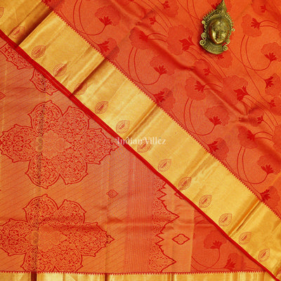 Red With Golden Border Pure Kanjivaram Silk Saree