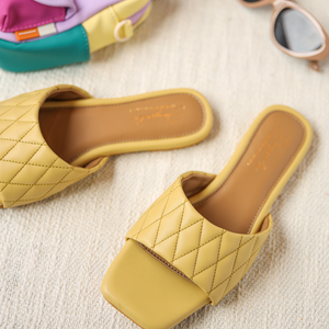 Summer Melon Quilted Slides