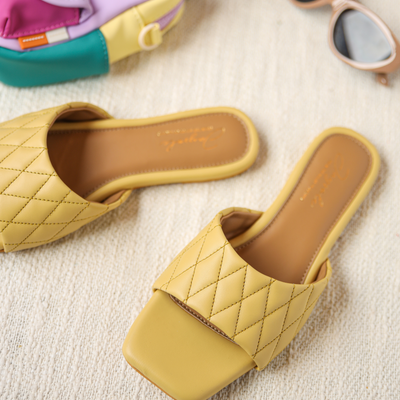 Summer Melon Quilted Slides