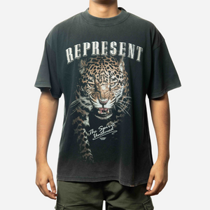 Vintage Represent The Spirit Untamed Leopard T-Shirt - Black