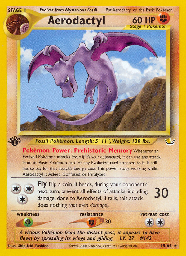 Aerodactyl - 15/64 - Rare - 1st Edition