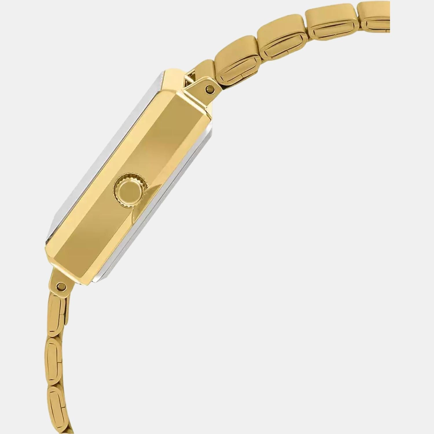 Enticer Women Quartz Gold Dial Analog Stainless Steel Watch A1544