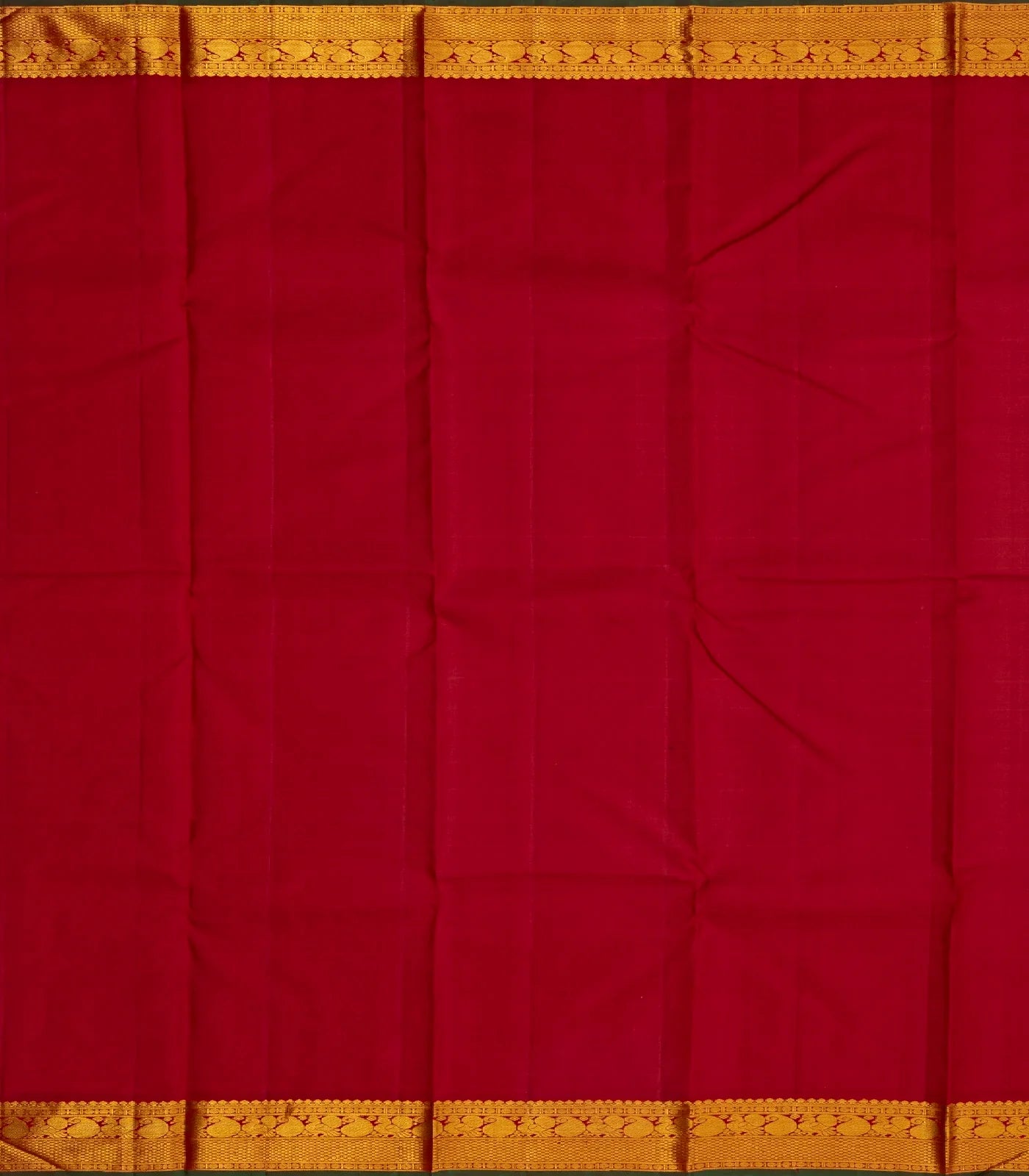 White Handloom Kanchipuram Korvai Silk Saree With Crimson Border