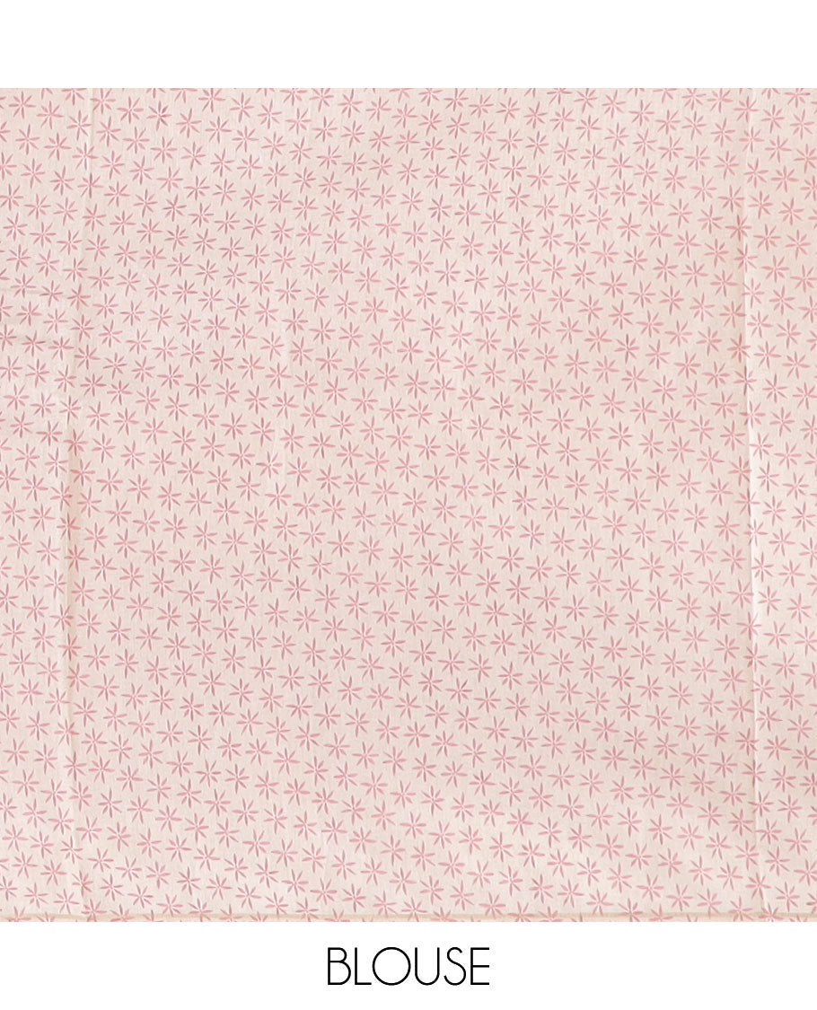 Pink semi-banaras tussar saree with contrast striped border & egypt theme pallu