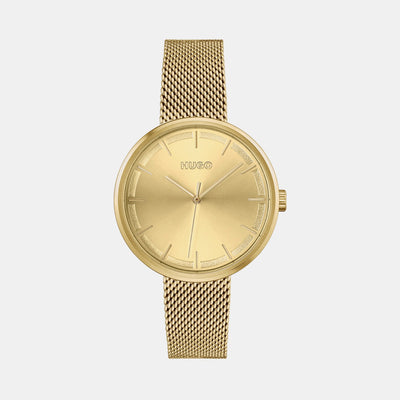 Crush Women Quartz Gold Dial Analog Mesh Watch 1540122