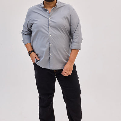 Light Grey Mandarin Shirt