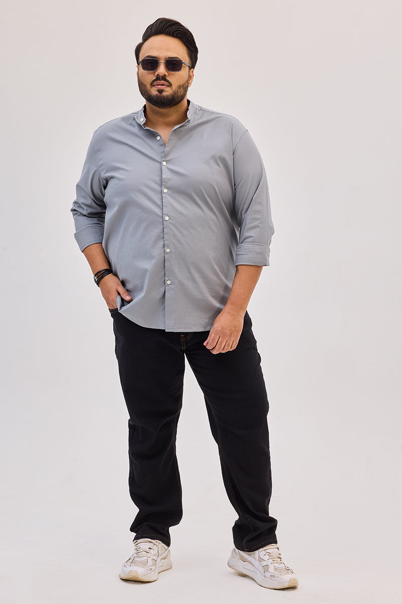 Light Grey Mandarin Shirt