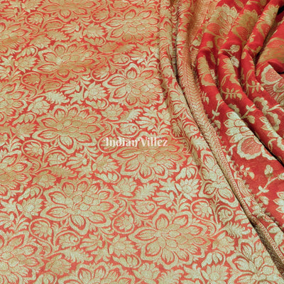 Orange Rangkaat Banarasi Khaddi Georgette Saree