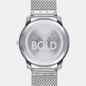 Bold Men Quartz Silver Dial Analog Stainless Steel Watch 3600589