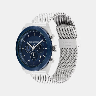 Ck Fearless Men Quartz Blue Dial Chronograph Mesh Watch 25200305