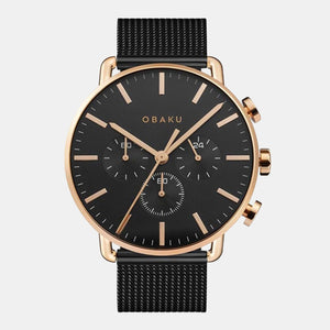 Havn-Night Men Quartz Black Dial Chronograph Stainless Steel Watch V232GCVBMB