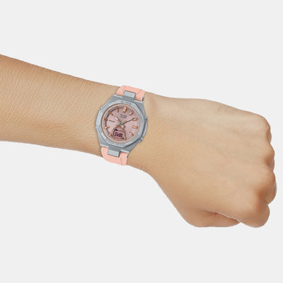 Baby-G Women Quartz Pink Dial Analog-Digital Resin Watch BX189