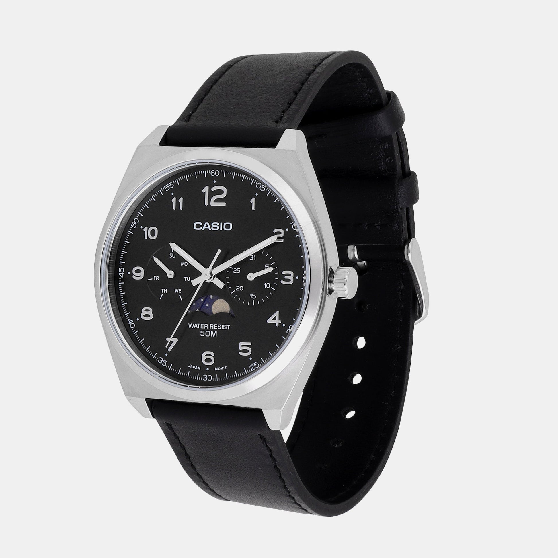 Enticer Men Quartz Black Dial Chronograph Stainless Steel Watch A2177