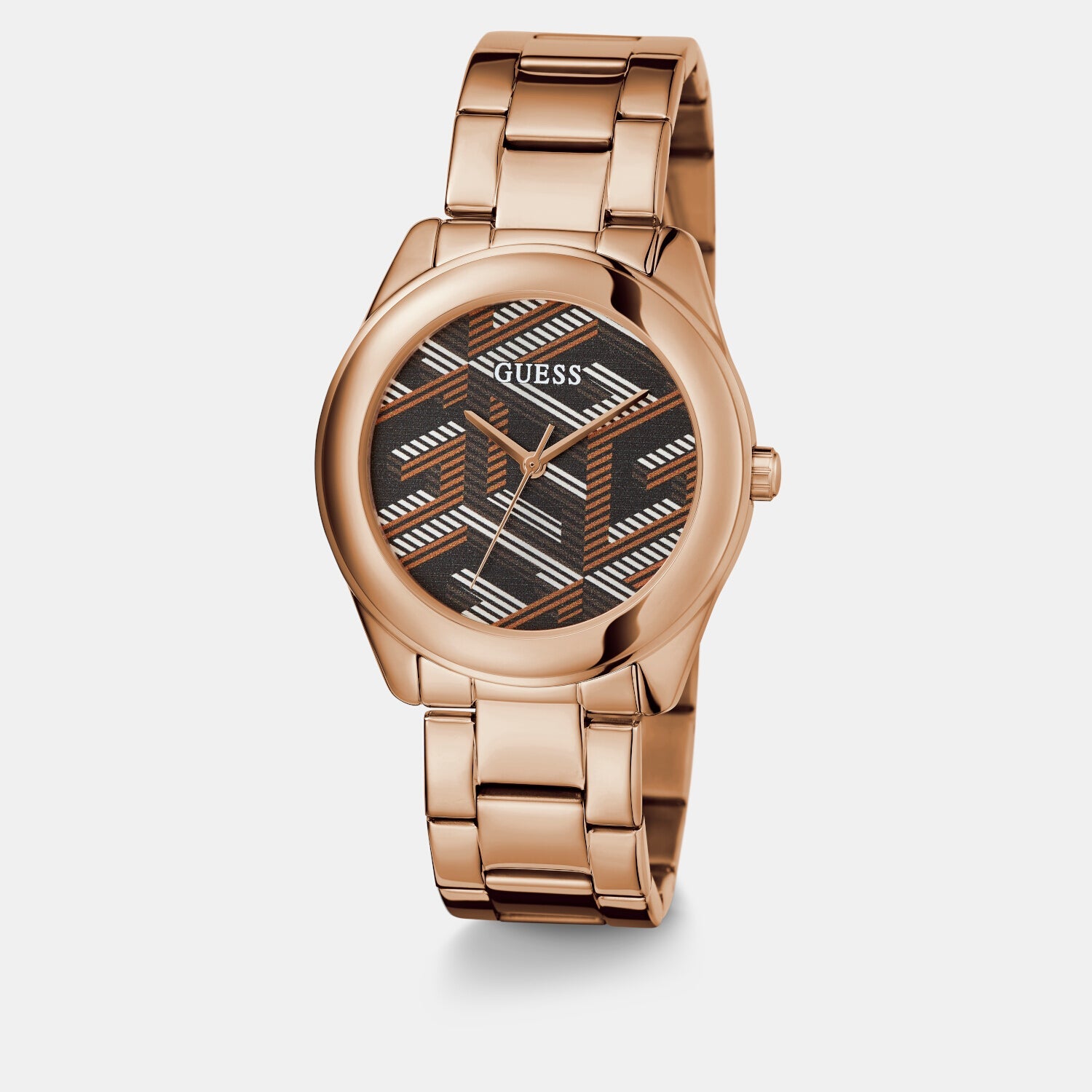 Cubed Women Quartz Brown Dial Analog Stainless Steel Watch GW0607L3