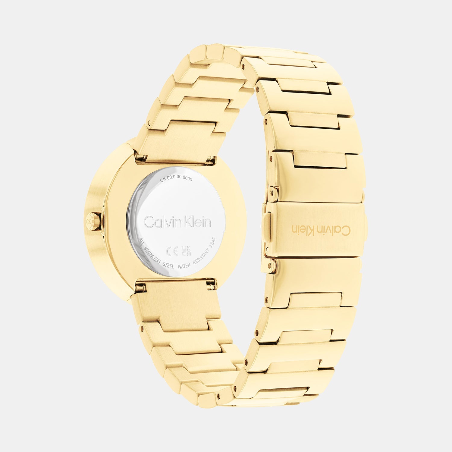 Ck Eccentric Unisex Quartz Gold Dial Analog Stainless Steel Watch 25200290