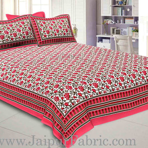 Double Bedsheet Rani Border Bell Print With Two Pillow Cover