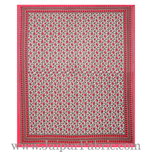 Double Bedsheet Rani Border Bell Print With Two Pillow Cover