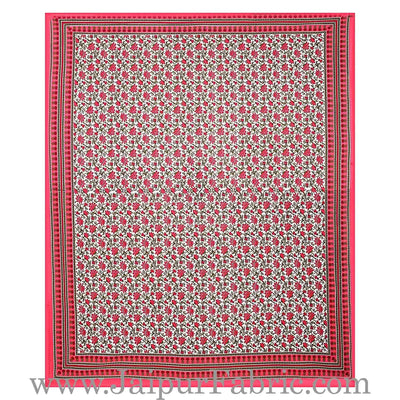 Double Bedsheet Rani Border Bell Print With Two Pillow Cover