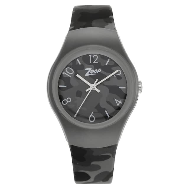 Zoop Camo Analog Grey Dial Plastic Strap