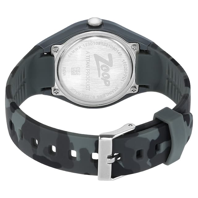 Zoop Camo Analog Grey Dial Plastic Strap