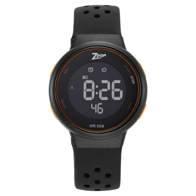 Zoop Digital Black Dial Silicone Strap