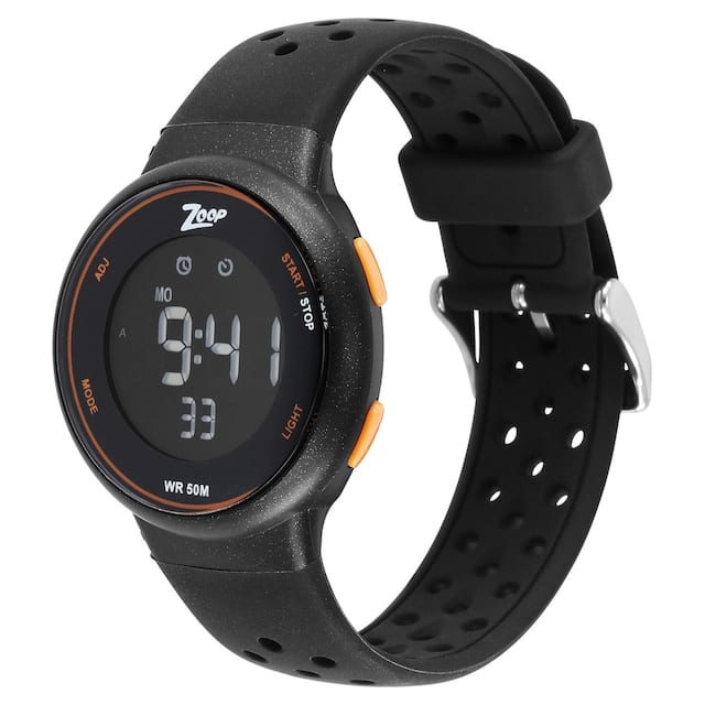 Zoop Digital Black Dial Silicone Strap