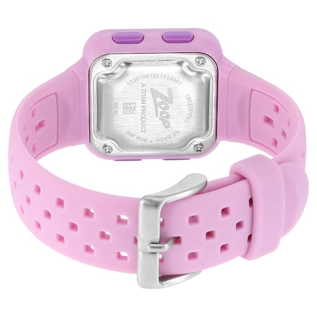 Zoop Digital Pink Dial Silicone Strap