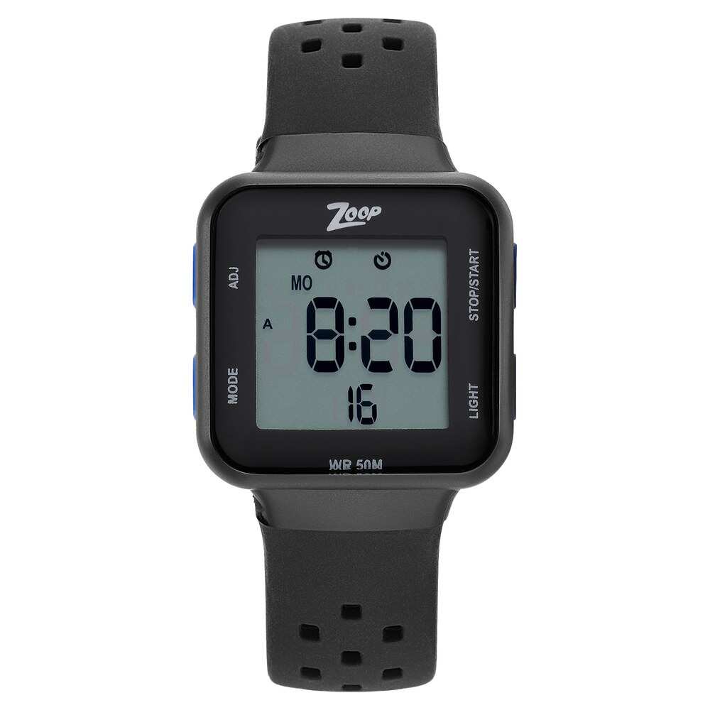 Zoop Digital Black Dial Silicone Strap