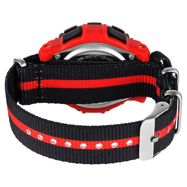 Zoop Digital Jersey Red Bezel Nylon Strap