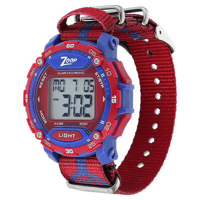 Zoop Digital Jersey Blue Bezel Nylon Strap