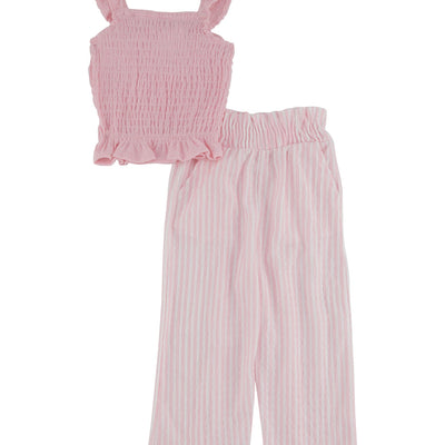 Little Girls Smocked Tank Top and Wide Leg Pants