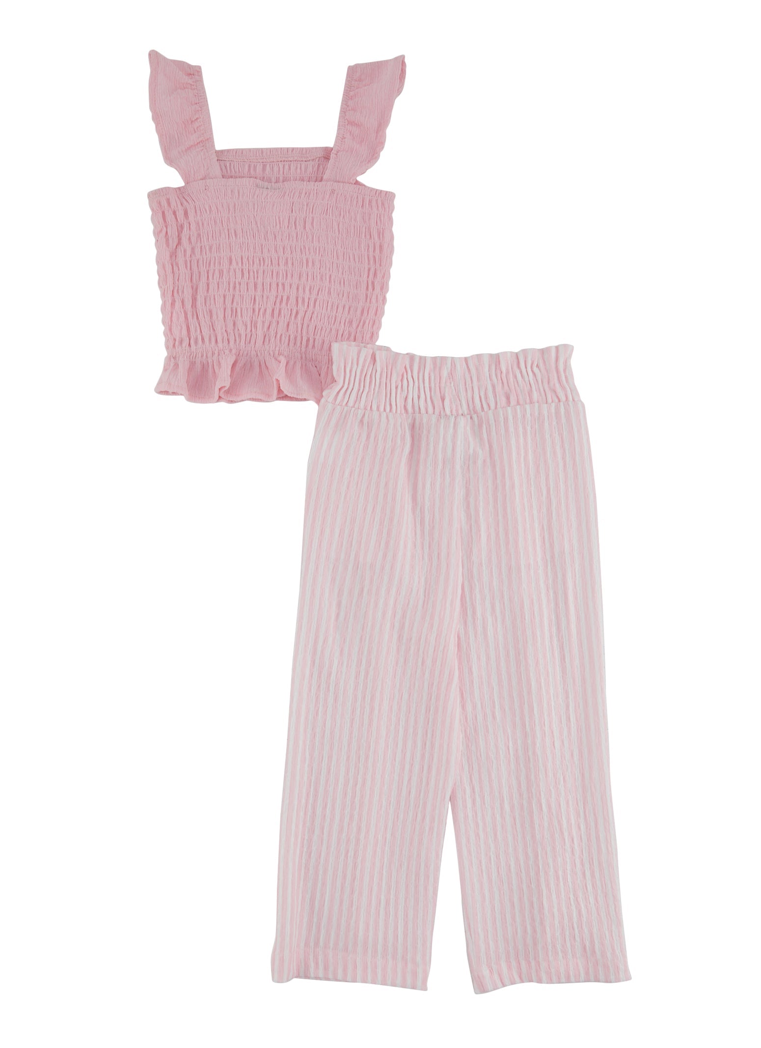 Little Girls Smocked Tank Top and Wide Leg Pants